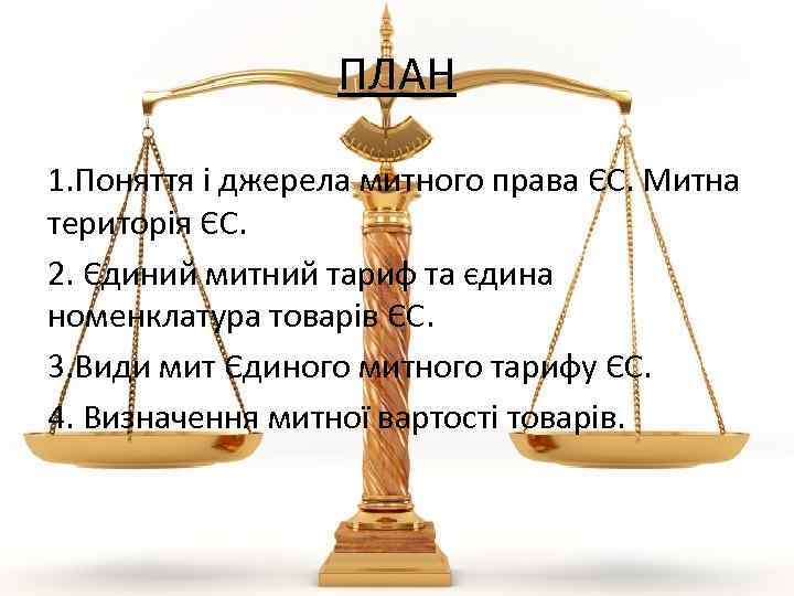 ПЛАН 1. Поняття і джерела митного права ЄС. Митна територія ЄС. 2. Єдиний митний