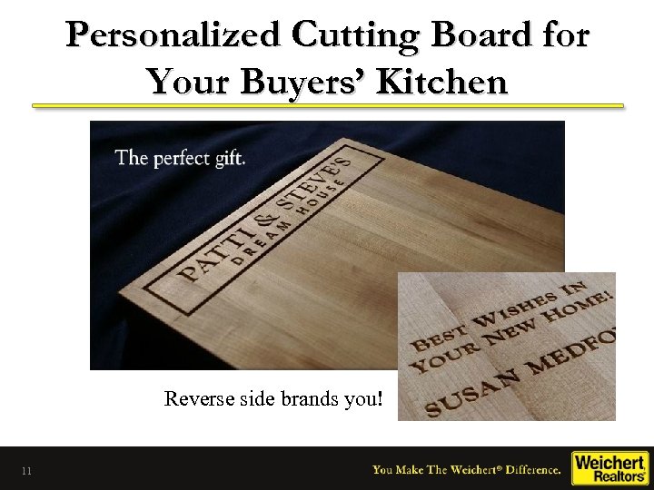 Personalized Cutting Board for Your Buyers’ Kitchen Reverse side brands you! 11 