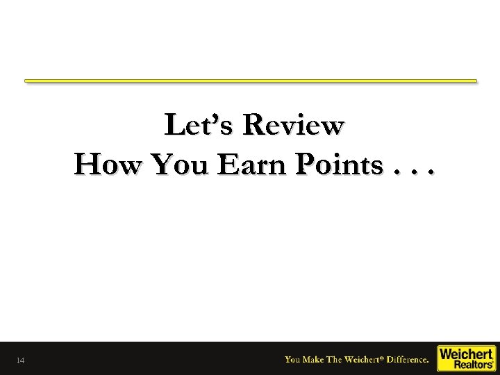 Let’s Review How You Earn Points. . . 14 