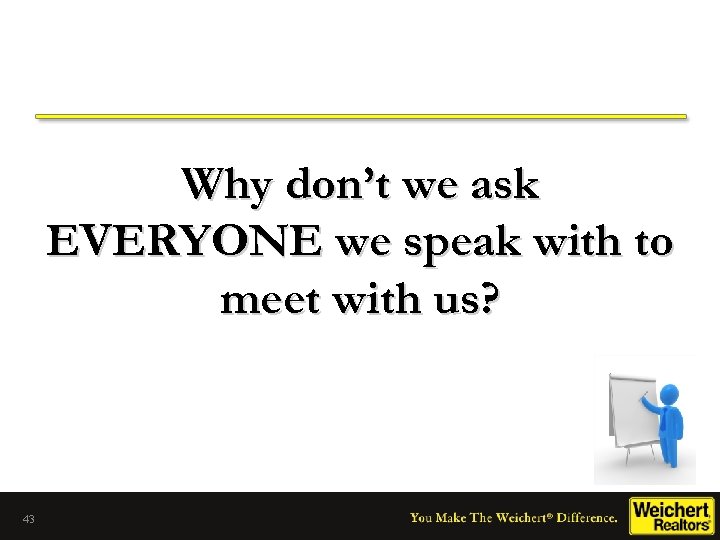 Why don’t we ask EVERYONE we speak with to meet with us? 43 