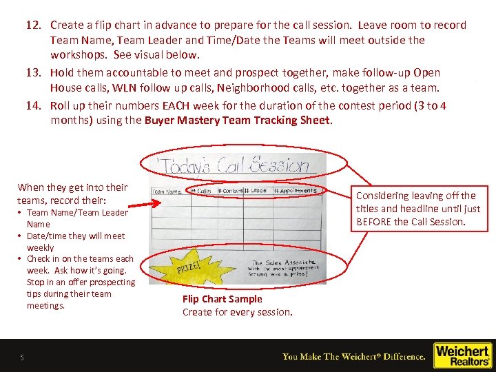 12. Create a flip chart in advance to prepare for the call session. Leave