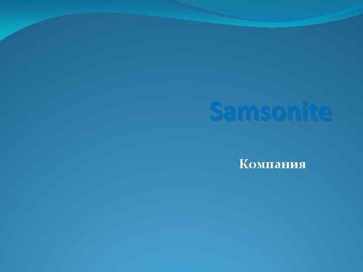 Samsonite Компания 