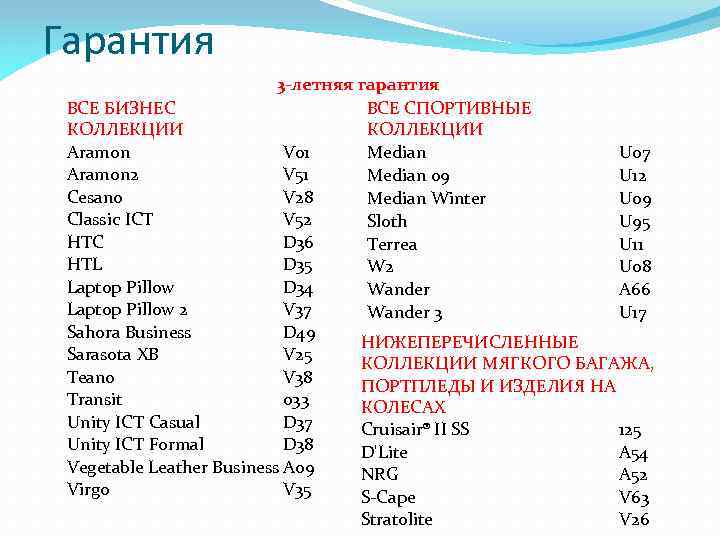 Гарантия 3 -летняя гарантия ВСЕ БИЗНЕС ВСЕ СПОРТИВНЫЕ КОЛЛЕКЦИИ Aramon V 01 Median U