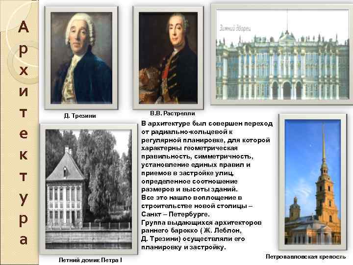 А р х и т е к т у р а Д. Трезини В.