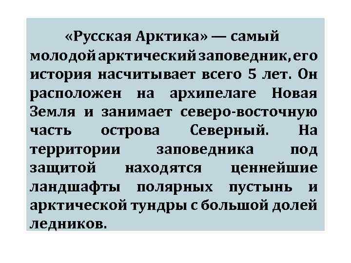  «Русская Арктика» — самый молодой арктический заповедник, его история насчитывает всего 5 лет.
