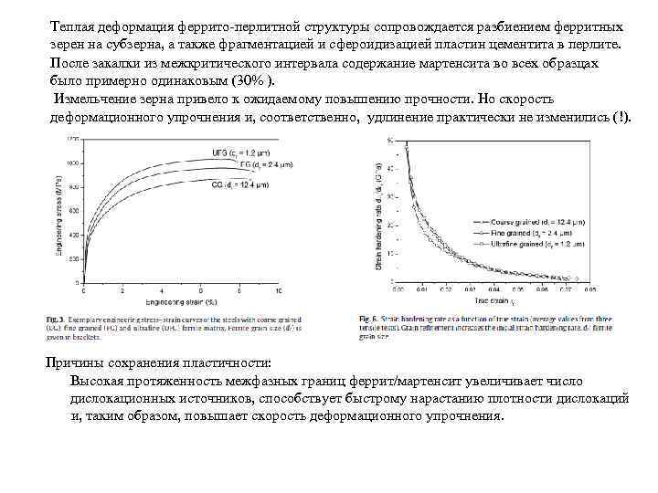 Теплая деформация феррито-перлитной структуры сопровождается разбиением ферритных зерен на субзерна, а также фрагментацией и