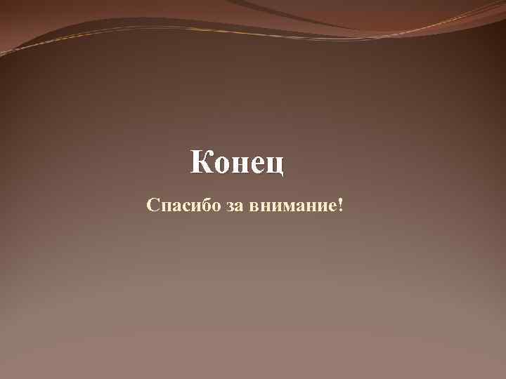 Конец Спасибо за внимание! 