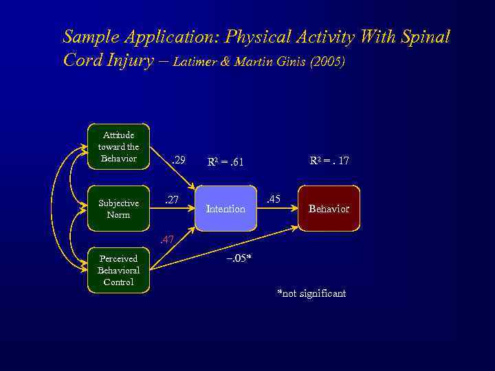 Sample Application: Physical Activity With Spinal Cord Injury – Latimer & Martin Ginis (2005)