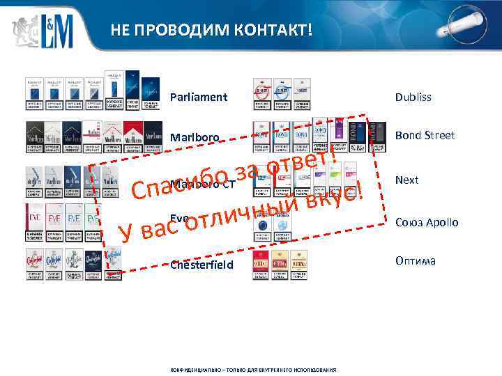 НЕ ПРОВОДИМ КОНТАКТ! Parliament Dubliss Marlboro Bond Street вет! за от Marlboro CT сибо