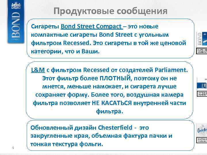 Продуктовые сообщения Сигареты Bond Street Compact – это новые компактные сигареты Bond Street c