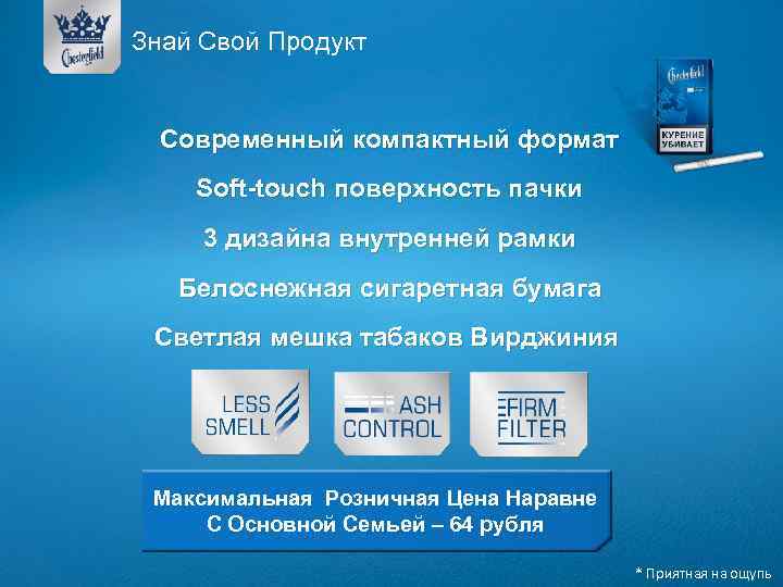 Знай Свой Продукт Современный компактный формат Soft-touch поверхность пачки 3 дизайна внутренней рамки Белоснежная