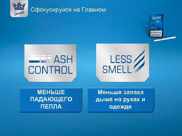 Сфокусируйся на Главном МЕНЬШЕ ПАДАЮЩЕГО ПЕПЛА Меньше запаха дыма на руках и одежде 
