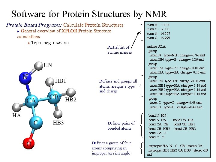 Software for Protein Structures by NMR Protein Based Programs: Calculate Protein Structures General overview