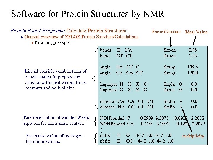 Software for Protein Structures by NMR Protein Based Programs: Calculate Protein Structures General overview