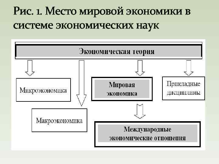 Рис. 1. Место мировой экономики в системе экономических наук 