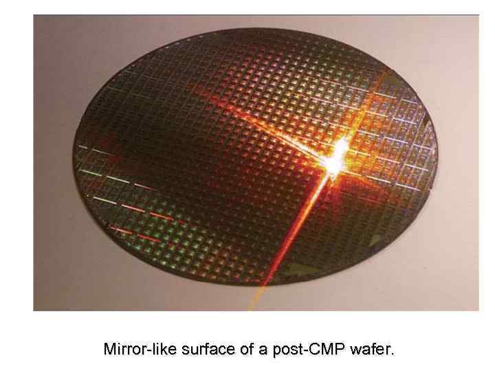 Mirror-like surface of a post-CMP wafer. 