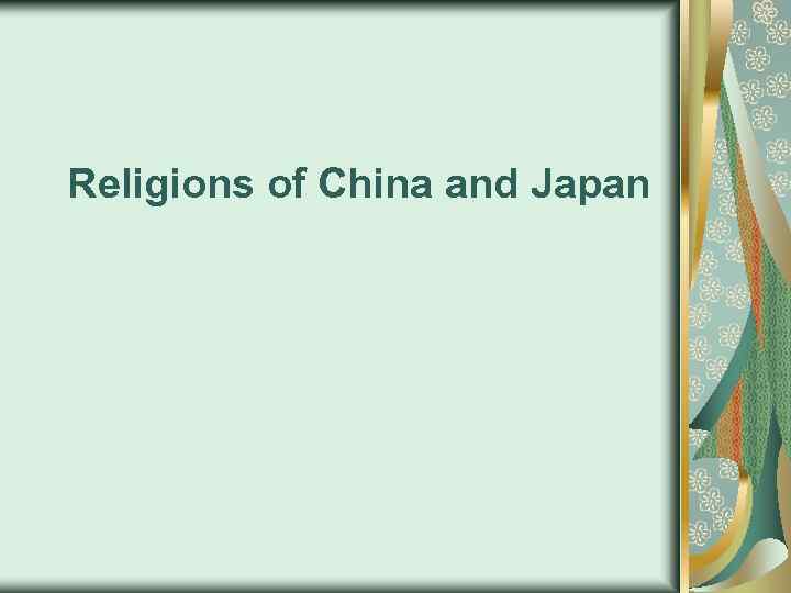 Religions of China and Japan 