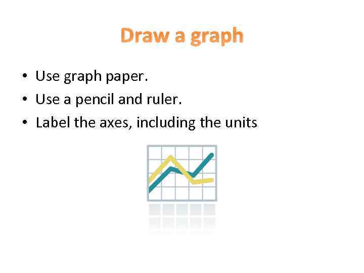 Draw a graph • Use graph paper. • Use a pencil and ruler. •