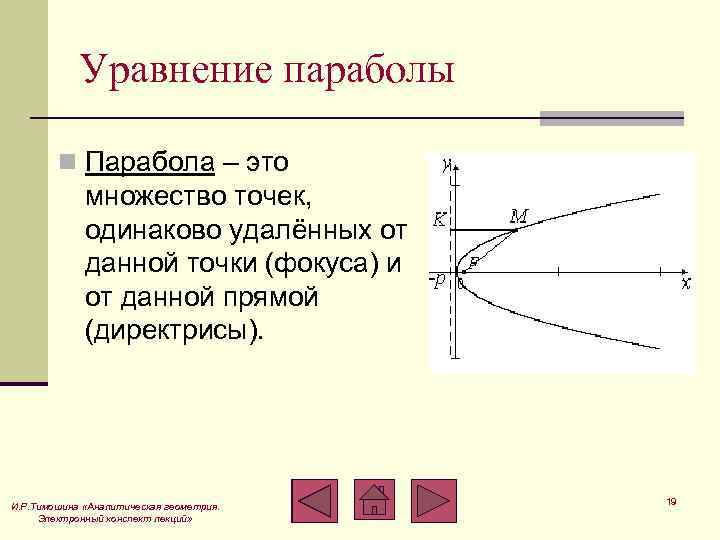 Расстояние от точки до директрисы параболы. Фокальный параметр параболы. Фокальный радиус параболы формула. Фокальный параметр параболы формула. Параметрическое уравнение параболы.