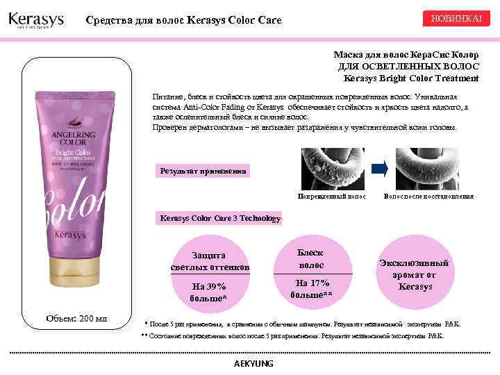 НОВИНКА! Средства для волос Kerasys Color Care Маска для волос Кера. Cис Колор ДЛЯ