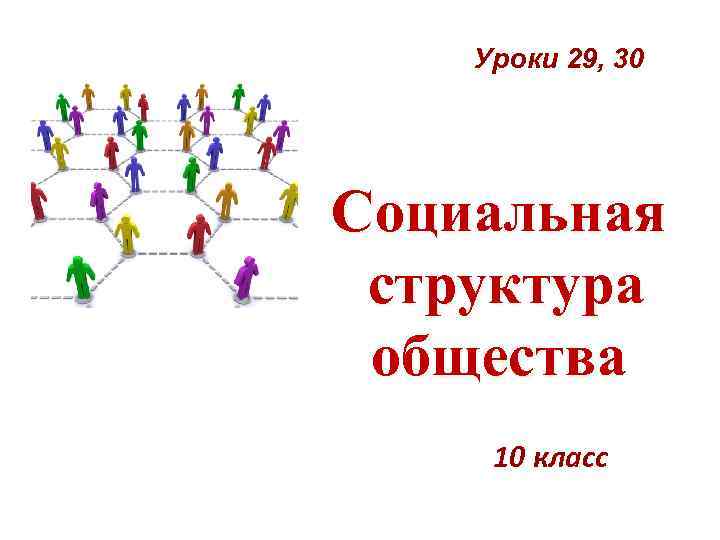 Уроки 29, 30 Социальная структура общества 10 класс 