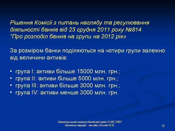 Рішення Комісії з питань нагляду та регулювання діяльності банків від 23 грудня 2011 року