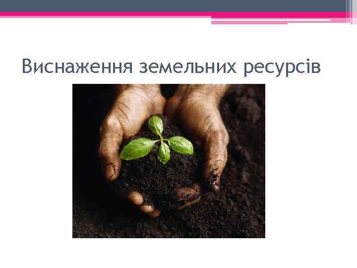 Виснаження земельних ресурсів 