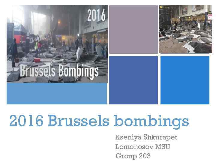 + 2016 Brussels bombings Kseniya Shkurapet Lomonosov MSU Group 203 