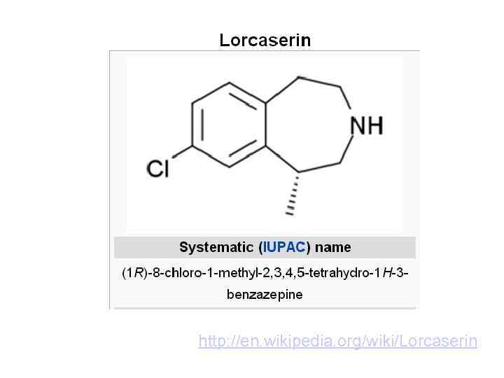  http: //en. wikipedia. org/wiki/Lorcaserin 