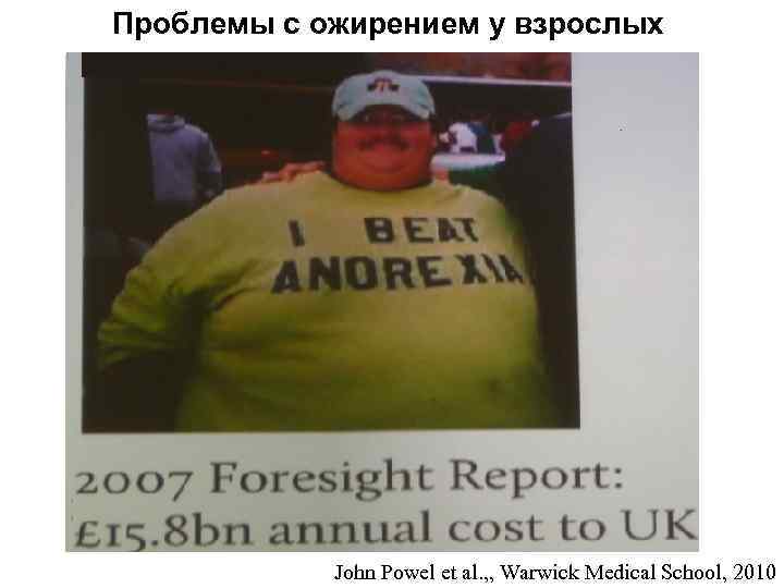 Проблемы с ожирением у взрослых John Powel et al. , , Warwick Medical School,