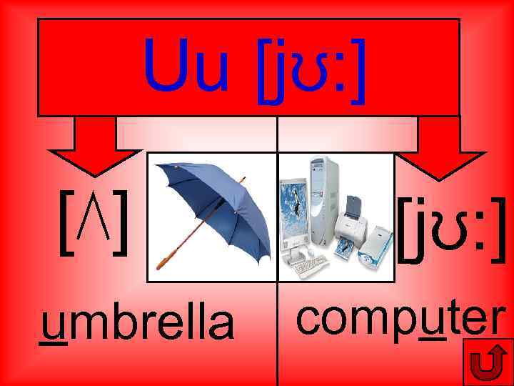 Uu [jʊ: ] [⋀] umbrella [jʊ: ] computer 