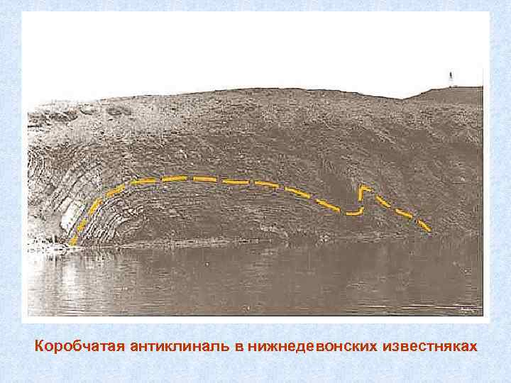 Коробчатая антиклиналь в нижнедевонских известняках 