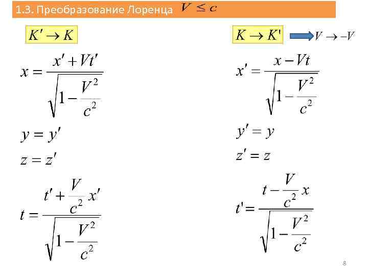 Релятивистская кинематика формулы. Кинематика специальной теории относительности. Релятивистское преобразование скоростей. Лоренц теория относительности.