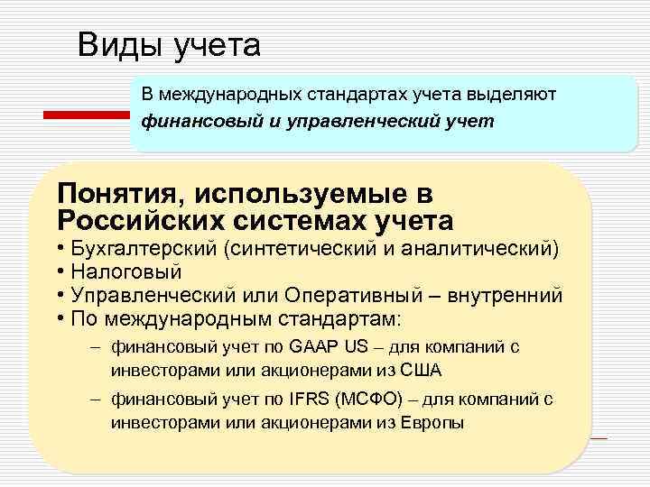 Виды учета законодательства