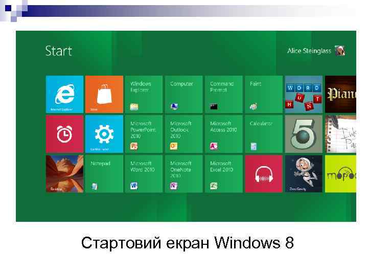 Стартовий екран Windows 8 