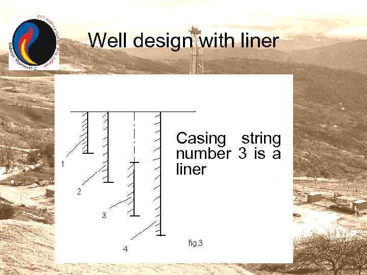 Well design with liner Casing string number 3 is a liner 