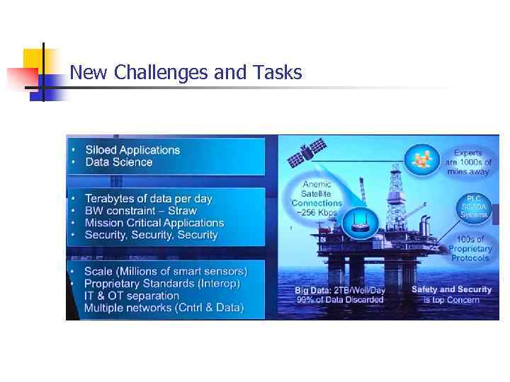 New Challenges and Tasks 