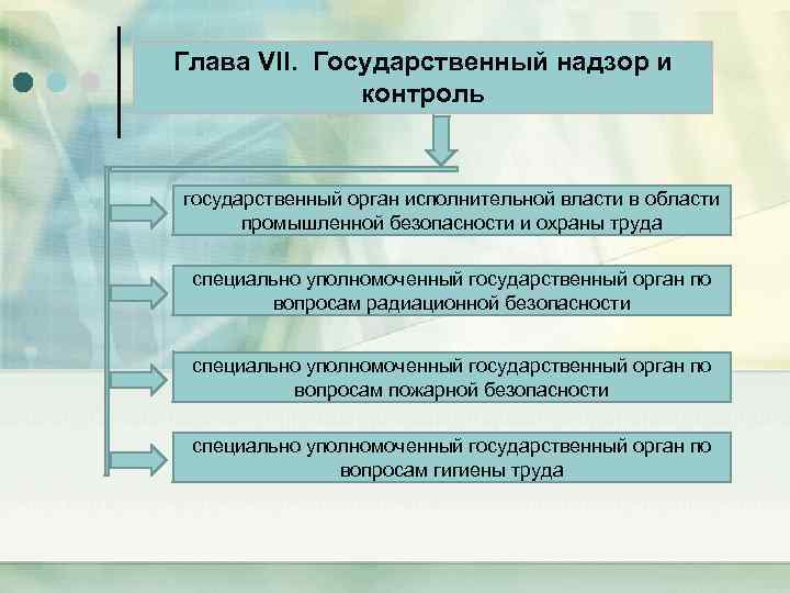 Глава VII. Государственный надзор и контроль государственный орган исполнительной власти в области промышленной безопасности