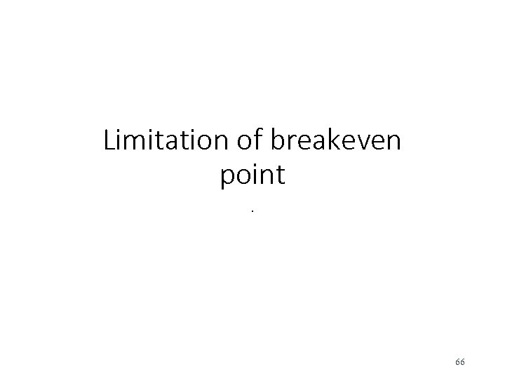 Limitation of breakeven point. 66 