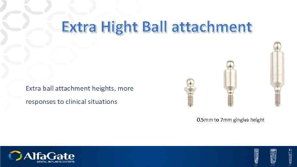 Extra Hight Ball attachment Extra ball attachment heights, more responses to clinical situations 0.