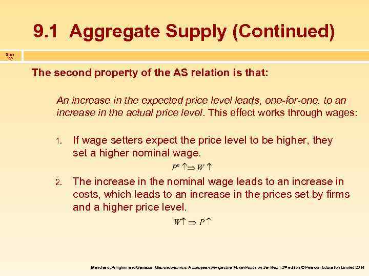 9. 1 Aggregate Supply (Continued) Slide 9. 6 The second property of the AS