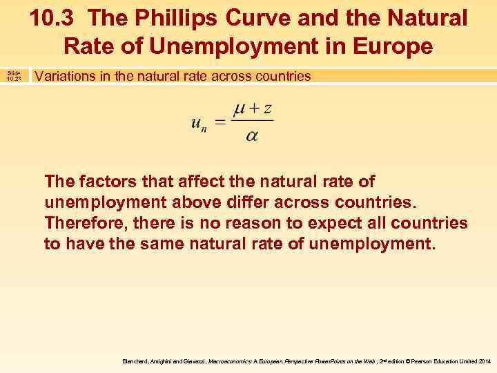 10. 3 The Phillips Curve and the Natural Rate of Unemployment in Europe Slide