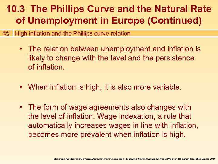 10. 3 The Phillips Curve and the Natural Rate of Unemployment in Europe (Continued)