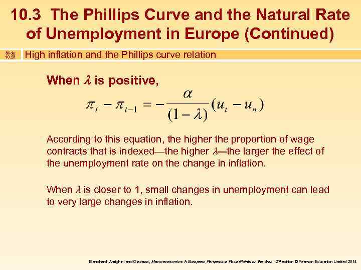 10. 3 The Phillips Curve and the Natural Rate of Unemployment in Europe (Continued)