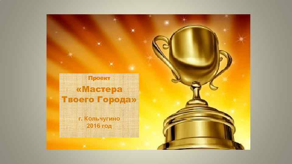 Проект «Мастера Твоего Города» г. Кольчугино 2016 год 