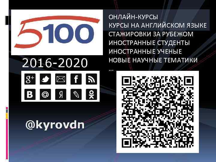 2016 -2020 @kyrovdn ОНЛАЙН-КУРСЫ НА АНГЛИЙСКОМ ЯЗЫКЕ СТАЖИРОВКИ ЗА РУБЕЖОМ ИНОСТРАННЫЕ СТУДЕНТЫ ИНОСТРАННЫЕ УЧЕНЫЕ