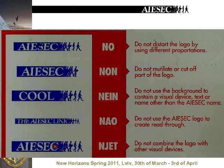 New Horizons Spring 2011, Lviv, 30 th of March - 3 rd of April