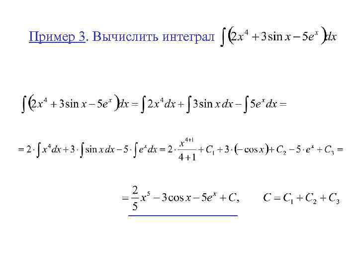 Пример 3. Вычислить интеграл 