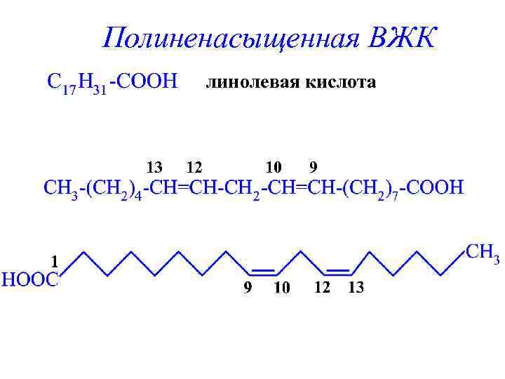 Полиненасыщенная ВЖК линолевая кислота 13 12 10 9 