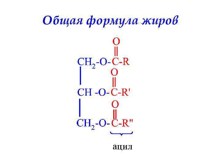 Общая формула жиров ацил 